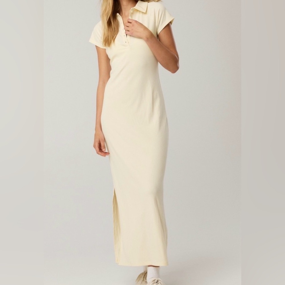Aerie Ribbed Polo Maxi Dress
